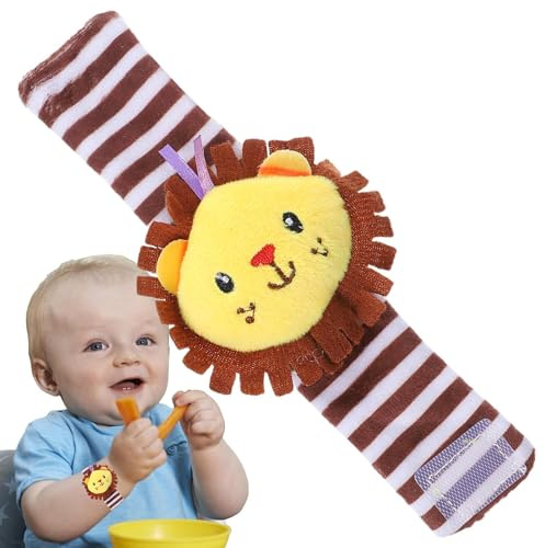 Sonajeros de muñeca para bebés, Sonajeros de muñeca para animales Juguetes | Juguete de sonajeros para pies, sonajero educativo de pulsera de mano para b