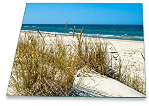 Herdabdeckplatte Abdeckung Ceranfeld Abdeckplatte Schneidebrett 1-Teilig 60x52 Strand Spritzschutz Glasplatte Ceranfeldabdeckung Schutz für Kochplatten Herdschutz Sicherheitsglas Glasschneidebrett