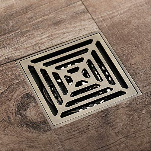 FCS Bathroom Golvbrunn dusch mässing duschavlopp duschränna duschränna för kök tvättstuga garage och källare, 10 x 10 cm