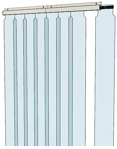 Awoco 42 x 84 Vinyl Strip Climate Control Curtain Kit, Slide-in Strips Perfect for Freezers, Coolers and Warehouse Doors NSF Approved Made in USA
