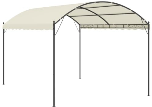 vidaXL Pavillon Wasserbeständig Pergola Gartenpavillon Überdachung Gartenzelt Sonnenschutz Terrassenüberdachung Partyzelt Stoff Cremefarben