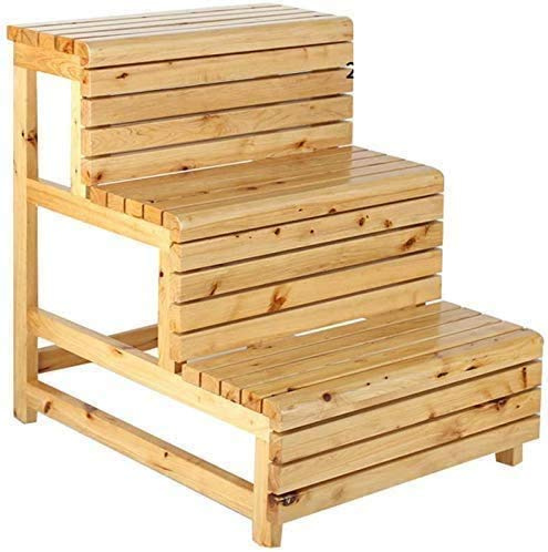 GJSN Sgabello a Gradini a Doppio Uso per Uso Domestico da Esterno, Scaletta da Comodino a Scaletta da Cucina Scaletta a Scaletta Pieghevole Multiuso Perfetta per la Cucina,Colore Del Legno