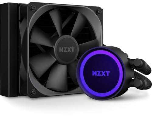 NZXT Kraken 120 - RL-KR120-B1 - AIO RGB-CPU-Flüssigkeitskühler - leise und effektiv - leiser Betrieb - Ring RGB LEDs - AER P 120mm Kühlerlüfter (im Lieferumfang enthalten)