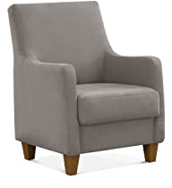 CAVADORE Polstersessel Palera mit Federkern / Sessel im Landhausstil, passend zur Garnitur Palera / 70 x 93 x 75 / Mikrofaser, Hellgrau