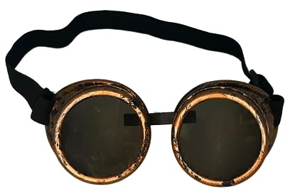 Balinco Steampunk Brille Herren Damen, Retro Sonnenbrille für Cyberpunk Outfit, Festival, Karneval, Fasching, Halloween Kostüm Zubehör Accessoire