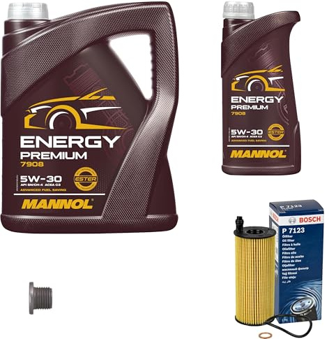 Inspektionspaket Wartungspaket Filterset mit 6 L Motoröl Energy Premium 5W-30, Ölfilter, Verschlussschraube