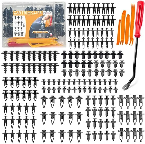 Xtremeauto Car Clips Set 229pc With Tools - Trim Box, Assorted Plastic Fasteners, Body Fasteners With 5 Removal Tools, Expansion Bumper Clips, Interior Fittings