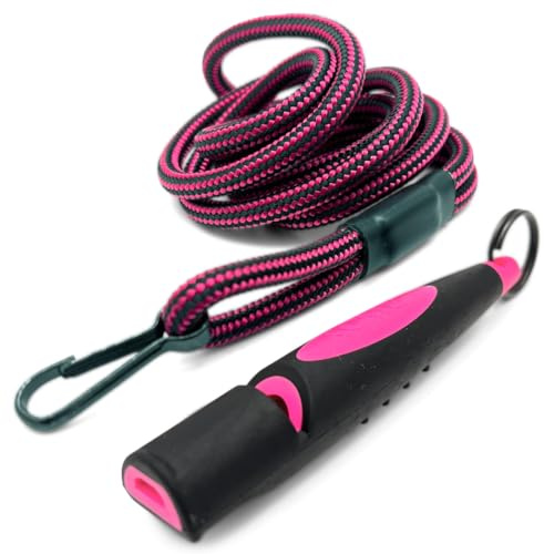 ACME Alpha Hundepfeife + Millennium Pfeifenband – Profi Hundetraining – Effiziente Hundekommunikation, lauter, klarer Ton, ergonomischer Grip, Robustes Trageband (Black/DG Pink)