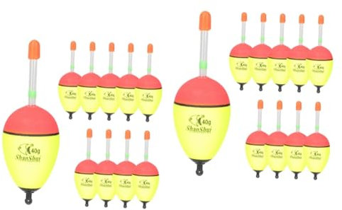 Kisangel 20pcs Professional Bobber Fishing Accessory Fishing Foams Tool and Float Stops