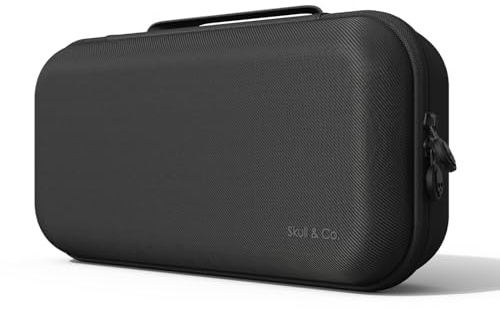 Skull & Co. Maxcarry Case for Steam Deck, ROG Ally/Ally X & Other Gaming Handheld: Portable Hard Shell Protective Travel Carrying Case with Storage for GripCase SD, GripCase Ally & Accessories- Black