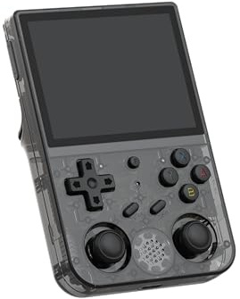 SXMA RG353V Handheld Game Console Support Dual OS Android 11+ Linux, 5G WiFi 4.2 Bluetooth RK3566 64BIT 64G TF Card 4450 Classic Games 3.5 Inch IPS Screen 3500mAh Battery (Black)