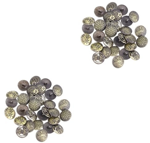 STOBOK 60stücke Vintage Knöpfe Aus Antikbronze Gemischte Runde Engravierte Dekorative Knöpfe Für Nähen Und Basteln Für Scrapbooking Und Handwerksprojekte