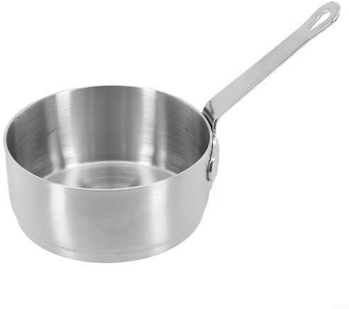 Casserole en acier inoxydable, casserole à nouilles, pot à lait, mini casserole antiadhésive, pichet à mousser pour la cuisine (argent (100 ml)