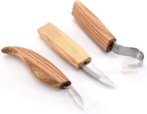 Kit de corte de madera, herramientas de tallado de madera, cuchillo de tallado de madera, herramientas de tallado, para principiantes, escultores de carpintero (3 piezas)