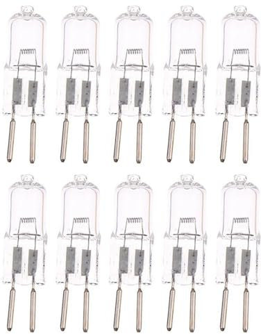 DLEDMOP 20w GY6.35 Halogen Light Bulbs 12 Volt 50 Watt 2 Pin GY6.35 Base Bulb Replacement T4 Tubular JC Type Bulb 2700K Warm White 35W 10PCS