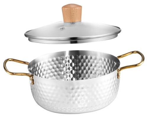 MOLUCKFU Edelstahl Ramen Kochtopf Mit Deckel Suppentopf Für Induktionsherde Schnelles Kochen Von Instant-nudeln Und Suppen Für Kreative Küchenliebhaber