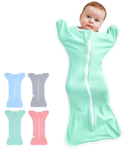 HINATAA Pucksack Baby 0-3 Monate/ 3-6 Monate, Baby Schlafsack Neugeborene Baumwolle, Baby Swaddle Ganzjahres, Baby Wickeldecke für Jungen Mädchen, Verstellbarer Pucktücher Baby