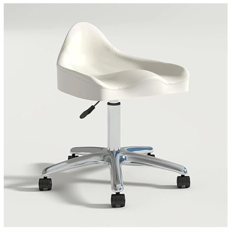 Ergonomischer Sattelhocker mit Rädern, hydraulisch drehbarer Rollhocker, höhenverstellbar für Klinik, Zahnarzt, Schönheitssalon, Tattoo, Home Office (schwarz)
