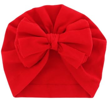 Baby Turban Mütze mit Schleife Neugeborene Babymütze Beanie Kopfbedeckung | Die elegante Turban Mütze mit großer Schleife macht jedes Baby-Outfit besonders süß und ist ein echter Blickfang.