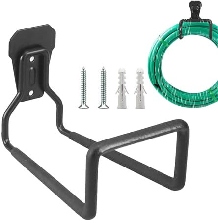 Gartenschlauchhalter, Schlauchhalter Metall Wasserschlauch Halterung Wand Aus Edelstahl, Schlauchaufhängung Gartenschlauch Aufhängung Schwarz, Schlauchhaken Zum Einhängen Wandhalterung Kabelhalter