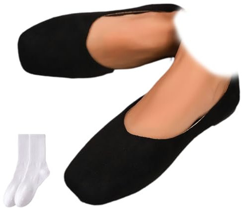Zapatos planos de ballet de ante para mujer, de gamuza sintética, ligeros, sin cordones, para oficina de negocios, cómodos mocasines con cuña baja, Black, 40 EU