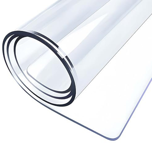 Alfombrilla Protectora Rectangular de Escritorio, Transparente de PVC, Resistente al Agua, de Vidrio Suave, para comedor1mm,65x165cm/26x65in