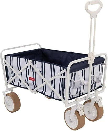 Flamingueo Bollerwagen Faltbar, Für Strand und Garten, Mit Rädern, 360º Drehbar und Eingebauten Bremsen, Schutztasche, Doppelbecherhalter, Polyester, 83 x 50 x 93 cm