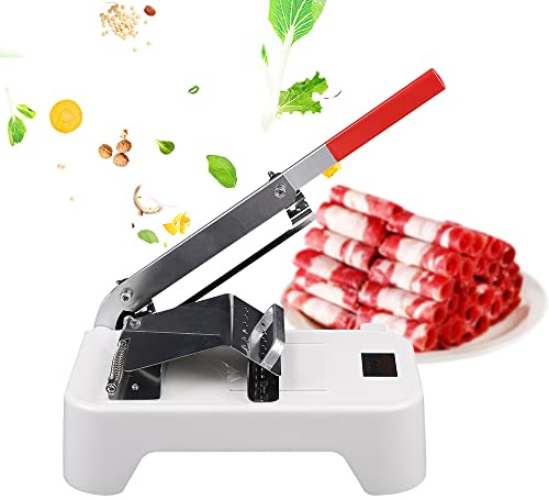 Levkitch Manual Frozen Meat Slicer,Stainless Steel Ginseng Cutter Food Slicer Machine for Beef Mutton Roll Bacon Cheese Nougat Deli Shabu Shabu Hotpot