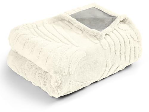 BaoDan Couverture Imperméable pour Chien, Couvertures en Polaire et Velours Douce, Plaid Polaire Réversible, Protection Canapé, pour Chien Chat et Autres Animaux (Beige,100x120cm)