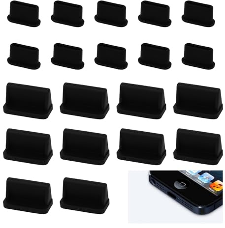 20 PCS, Combo-Pack of USB-C and USB-A Port Covers, Black Silicone USB Dust Covers, Usb Type C Anti Dust Plugs, For Universal Protection Against Dust and Debris, Smartphones, Tablets, and Laptops