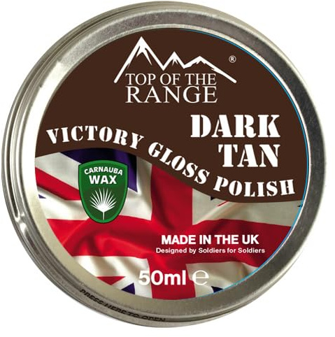 Top of the Range - Victory Gloss Shoe Polish - Dark Tan - 50ml - Pack of 12