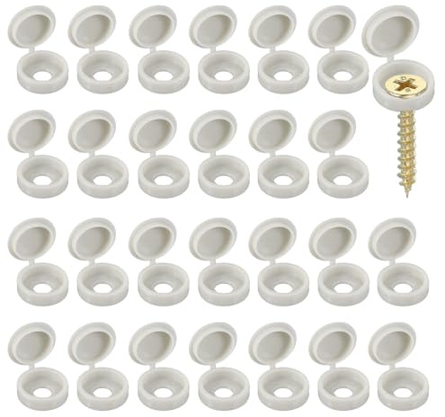 YELARXI Screw Snap Covers, M6 Plastic Hinged Screw Cover Caps Shutter Screws Fold Snap Washer - Fitting for (Windows/Railings/Home Furniture/Cabinets), 6mm & 120 Pack & Light Grey