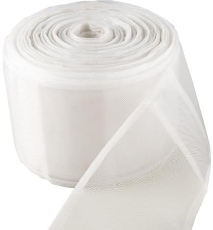 Dryxog Ruban de Rideau 10 m x 10 cm, Ruban à Passants Transparent Coudre Galon Fronceur avec Passants pour Rideau Fenêtre Porte Curtain Ruflette Bande Transparent pour Bâtons, Curtain Galon