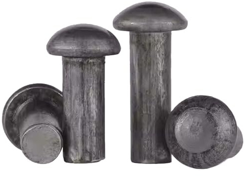 Remaches de cabeza redonda, remaches de cabeza semicircular de hierro macizo, aptos para uso industrial, paquete de 1 kg (M6*40)