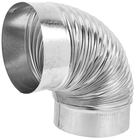 DECOMELODY Canna Fumaria in Acciaio Inox 160Mm Gomito per Stufa a Legna Tubo Scarico Stufa Esterno Resistente Alta Temperatura Accessorio per Riscaldamento Domestico e Campeggio
