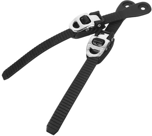 Veemoon Sangles de Fixation Réglables pour Patins à roulettes, Longueur 210 Mm, Boucle de Cœur Noir Argenté, Lot 2 Sets Vis, Accessoire de Remplacement pour Rollers et Chaussures