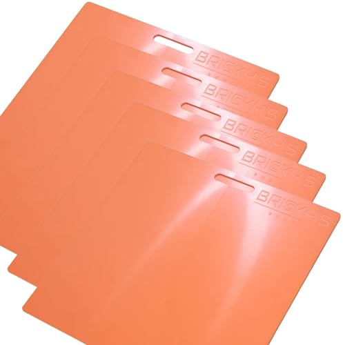 Bricky’s Buddy 5 Pack Double-Sided Mortar Boards – High-Density Plastic, Lightweight 3.4kg Each, Durable Orange Mortar Boards with Handle for Bricklayers & Builders (Pack of 5)