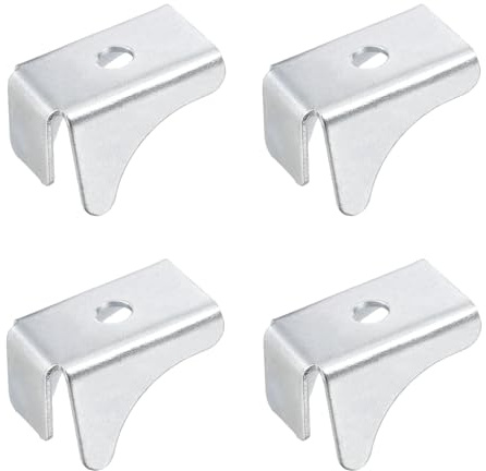 sourcing map 4Pcs Shelf Bracket Clips, 13mm Metal Adjustable Shelf Support Clip Triangle-Shape Shelving Brackets Pins for Kitchen Cabinet Bookcase, Silver