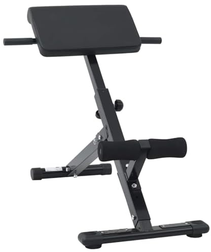 Hyperextensionsbank klappbar, verstellbare Rückentrainer für Home-Gym, Fitnessbank für Bauch und Rücken, 100,5 x 70 x 78 cm, Schwarz