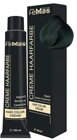 FemMas Haarfarbe Pure & Mix Grün I Creme Haarfarbe mit Arganöl, Keratin & Ceramiden I Als dauerhafte Haarfärbung oder Tönung für strahlende, haltbare Farbergebnisse I 100 ml