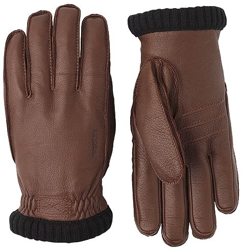 Hestra Deerskin Primaloft Rib Handschuhe Lederhandschuhe Fingerhandschuhe Herren - mit Futter Winter Herbst-Winter - 7 HS dunkelbraun