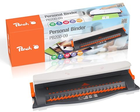 Cartella in plastica Peach PB200-09A | Cartella da 50 fogli | Cartella massima 12 mm | Capacità di perforazione di 4 fogli | Con kit iniziale da 25 pezzi (colori assortiti)