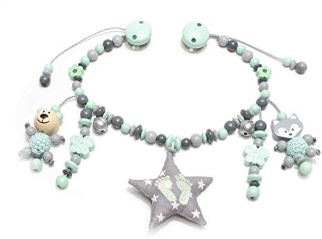 Kinderwagenkette mit Namen Mädchen Teddy Knisterstern