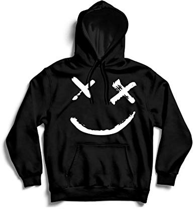 Generico Felpa Musica Trap Smile XX - Felpa con Cappuccio Trapper Dj (Nero, S)