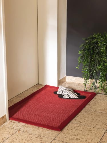 benuta Nest Sisal Naturfaser Teppich Sana - Rot 60x90 cm - Robuster Teppich für Esszimmer & Wohnzimmer - 100% Sisal Naturfaser - Zeitloses Design