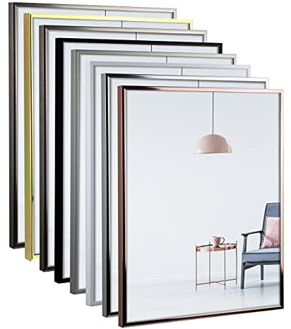 myposterframe – Aluminium Bilderrahmen 42 x 59,4 cm Amalthea – Bilderrahmen Metall mit Kunstglas matt 1mm – Alu Rahmen für Bilder, Poster & Puzzle – Hoch- & Querformat möglich (Gold Glanz)