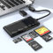Card Reader USB 3.0 with USB-C Adapter, 7 in 1 Memory Card Reader, CF, SD, TF, XD, MS, Micro SD, MMC Compact Flash Solt,5Gbps High Speed USB 3.0 SD Card Reader for Windows XP,Vista,Mac OS,Linux,Black