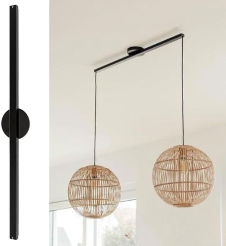 Lightswing® Twin Aufhängesystem für zwei Hängelampen - Matt Schwarz - 110 cm - Beweg deine Hängeleuchte Mühelos - Einfache Installation - Hängelampe Esstisch - Pendellampe Verstellbar - Hängeleuchte