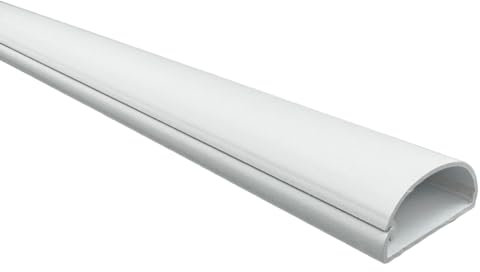 Kable Kontrol Half Round Cord Hider, Cable Cover, Hide TV Wall Mount Wires, Raceway for Cords, Decorative Wire Covers, Paintable, Adhesive Cable Concealer - 1.2in W x 0.50in H x 40in L – 1 Pc- White