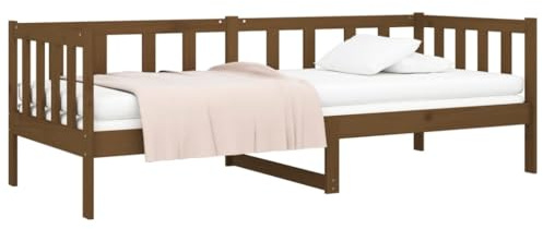 vidaXL Tagesbett Gästebett Sofa Sofabett Einzelbett Bett Bettsofa Bettgestell Holzbett Bettrahmen Schlafsofa Honigbraun 80x200cm Massivholz Kiefer